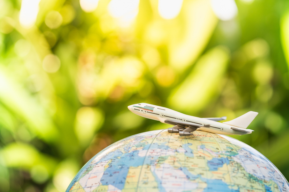 Airplane, globe, overseas travel