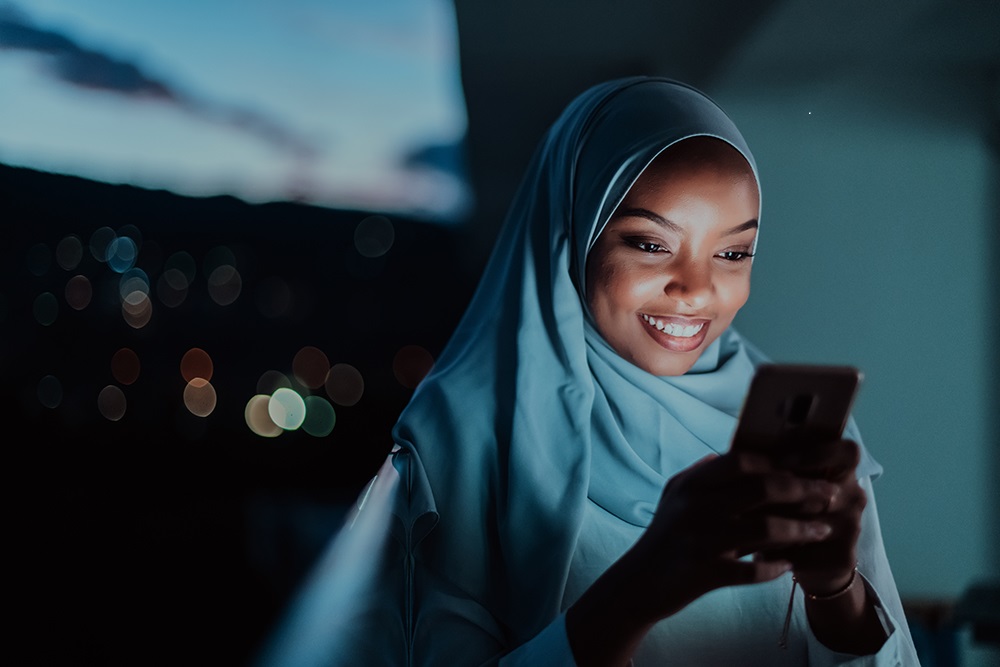 Woman with smartphone