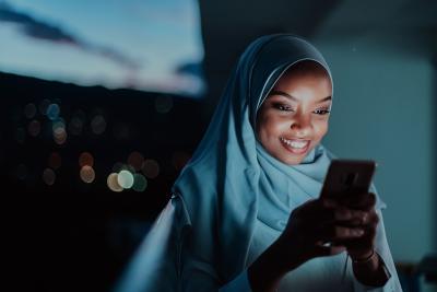 Woman with smartphone