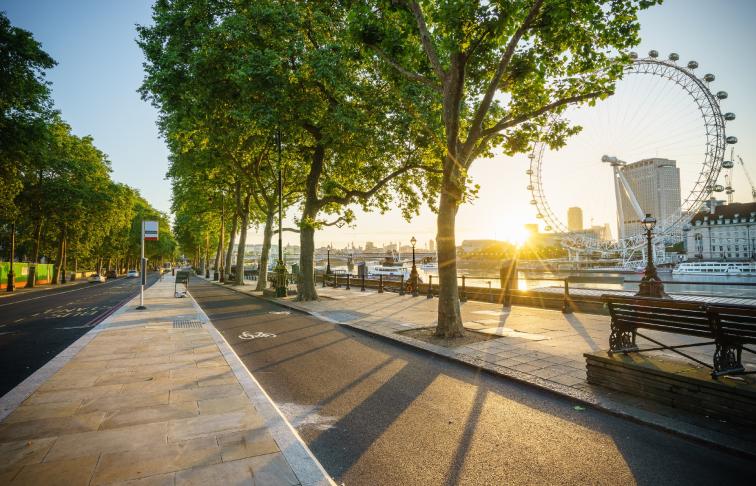 Cycle lane in London